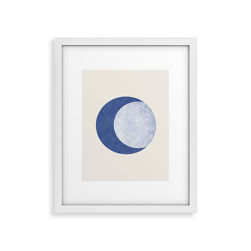 Moon Crescent - Blue Framed Art Print Gallery Image 36