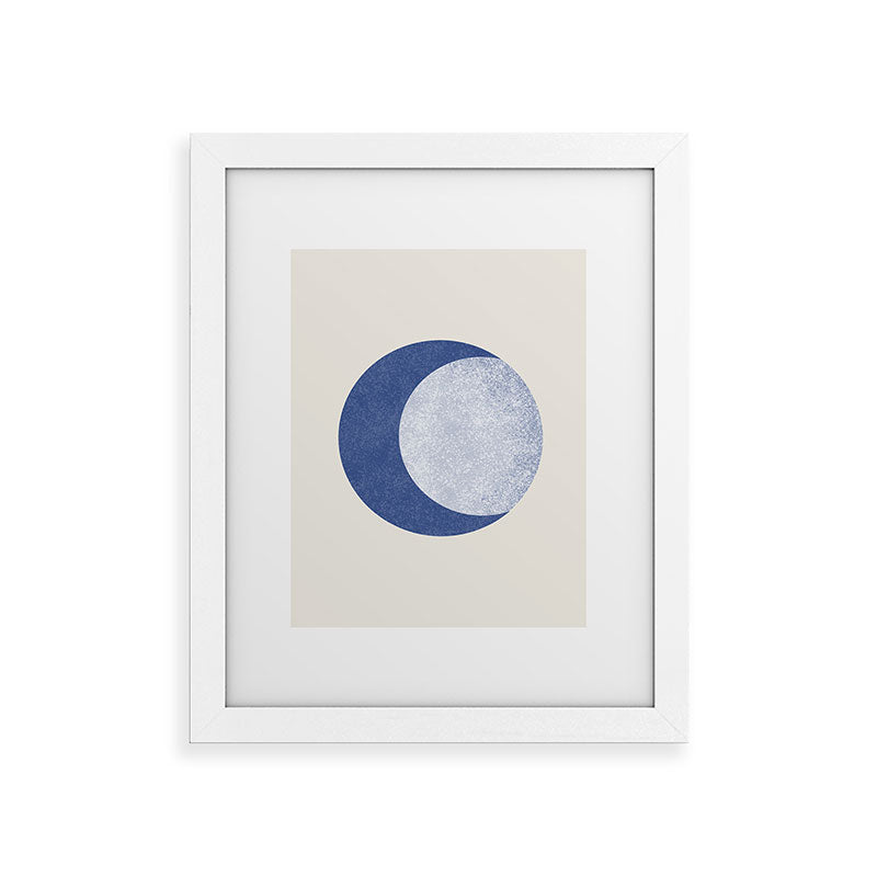 Moon Crescent - Blue Framed Art Print Gallery Image 69