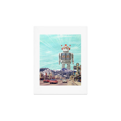Robot in Town Art Print Gallery Image 3