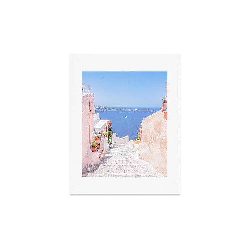 Santorini Greece Mamma Mia Pink Street Art Print Gallery Image 3