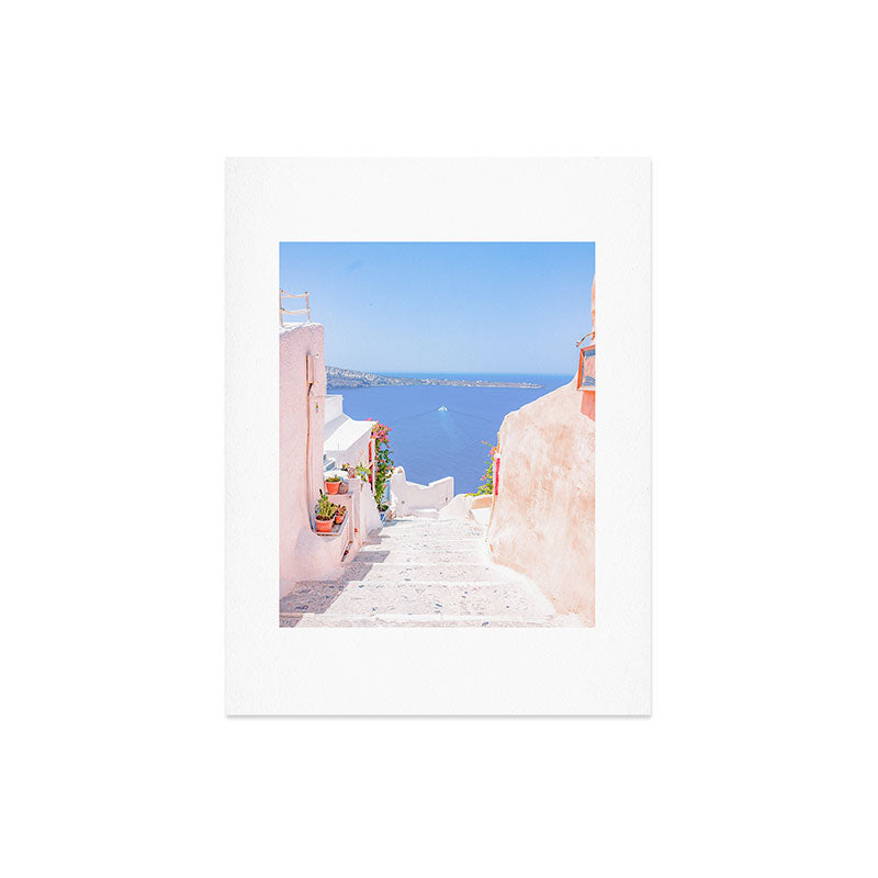 Santorini Greece Mamma Mia Pink Street Art Print Gallery Image 6