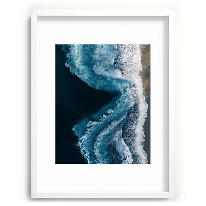 Aerial Ocean Waves - Coastal Wall Art Photography Framed Art Print Gallery Image 78