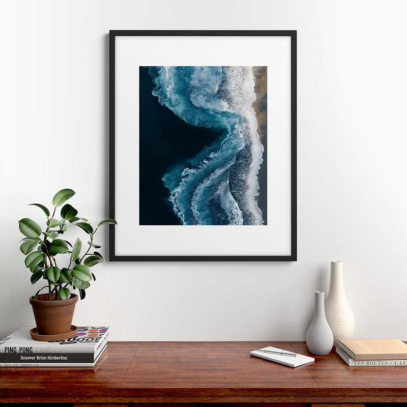 Aerial Ocean Waves - Coastal Wall Art Photography Framed Art Print Gallery Image 7