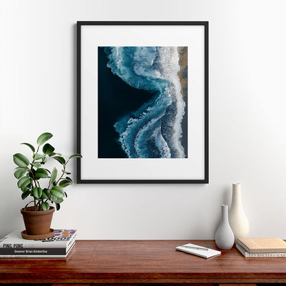 Aerial Ocean Waves - Coastal Wall Art Photography Framed Art Print Gallery Image 7