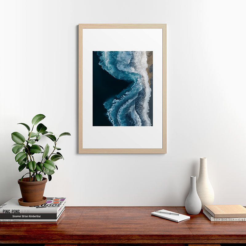 Aerial Ocean Waves - Coastal Wall Art Photography Framed Art Print Gallery Image 48