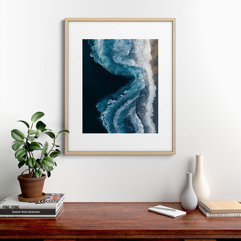 Aerial Ocean Waves - Coastal Wall Art Photography Framed Art Print Gallery Image 21