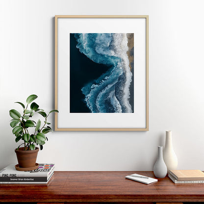 Aerial Ocean Waves - Coastal Wall Art Photography Framed Art Print Gallery Image 21