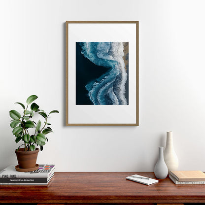 Aerial Ocean Waves - Coastal Wall Art Photography Framed Art Print Gallery Image 13