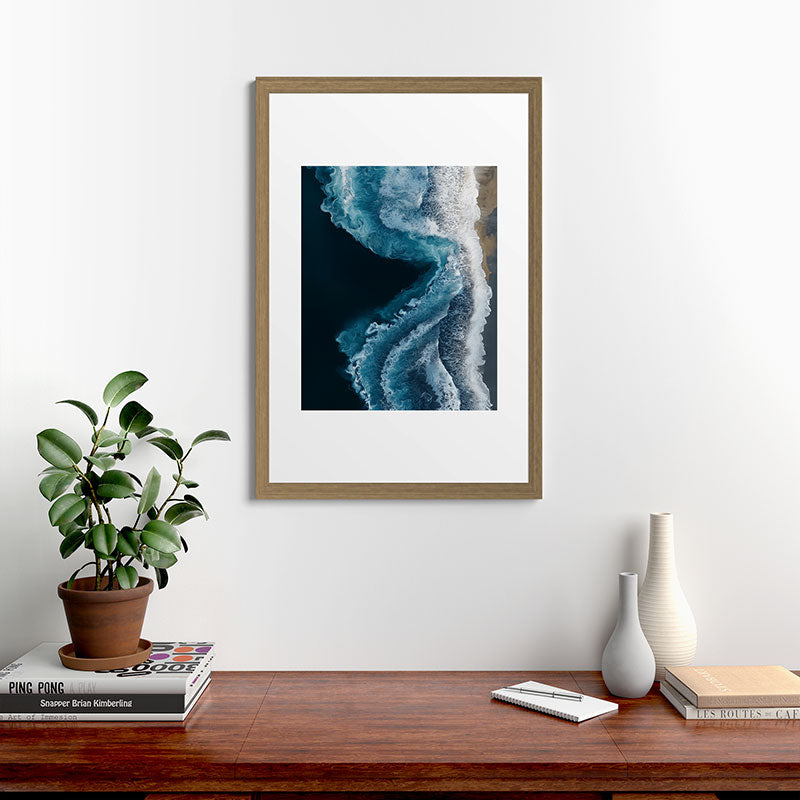 Aerial Ocean Waves - Coastal Wall Art Photography Framed Art Print Gallery Image 41