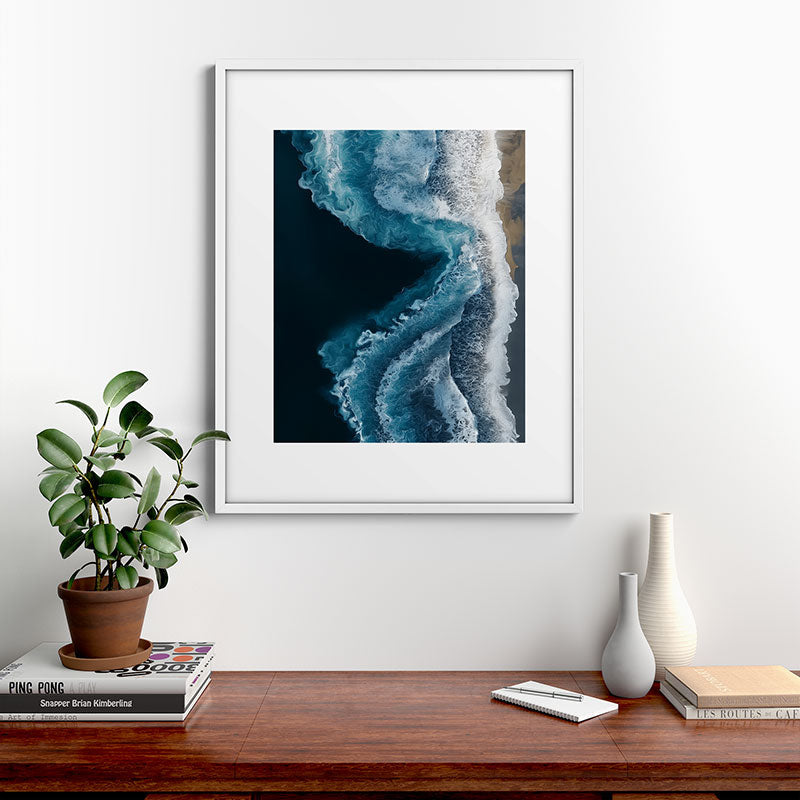 Aerial Ocean Waves - Coastal Wall Art Photography Framed Art Print Gallery Image 28