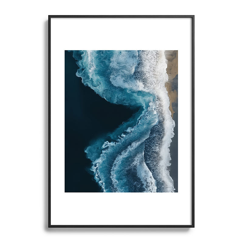 Aerial Ocean Waves - Coastal Wall Art Photography Framed Art Print Gallery Image 83