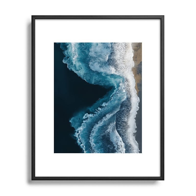 Aerial Ocean Waves - Coastal Wall Art Photography Framed Art Print Gallery Image 82