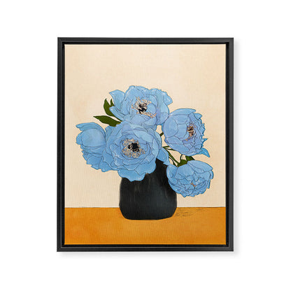 Bouquet Gift Blue Framed Canvas Print Gallery Image 1