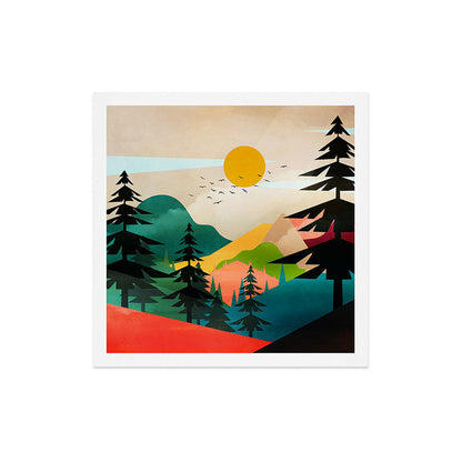 Colorful Morning in the Mountain Forest Art Print Gallery Image 5