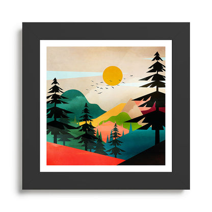 Colorful Morning in the Mountain Forest Framed Art Print Gallery Image 46