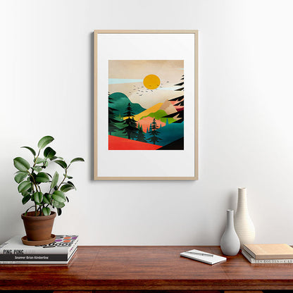 Colorful Morning in the Mountain Forest Framed Art Print Gallery Image 28