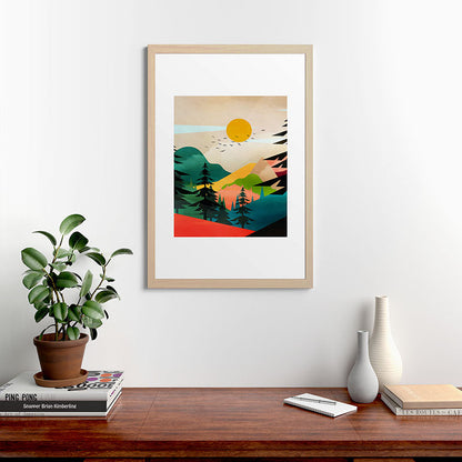 Colorful Morning in the Mountain Forest Framed Art Print Gallery Image 65