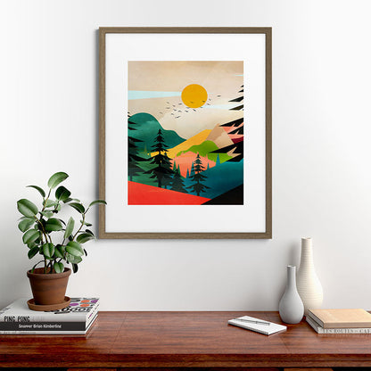 Colorful Morning in the Mountain Forest Framed Art Print Gallery Image 58