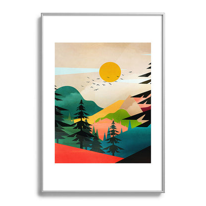 Colorful Morning in the Mountain Forest Framed Art Print Gallery Image 132