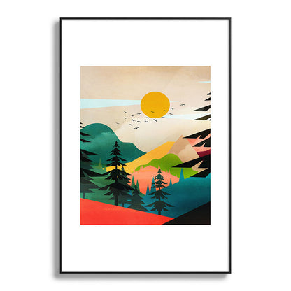 Colorful Morning in the Mountain Forest Framed Art Print Gallery Image 117