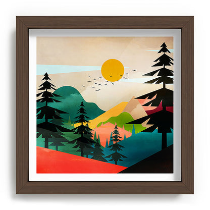 Colorful Morning in the Mountain Forest Framed Art Print Gallery Image 98
