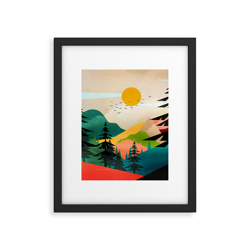 Colorful Morning in the Mountain Forest Framed Art Print Gallery Image 3