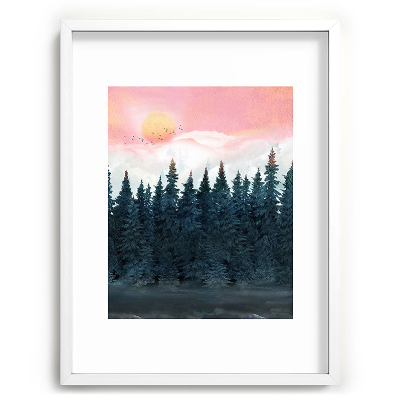 Forest Under the Sunset Framed Art Print Gallery Image 108