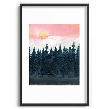 Forest Under the Sunset Framed Art Print Gallery Image 85
