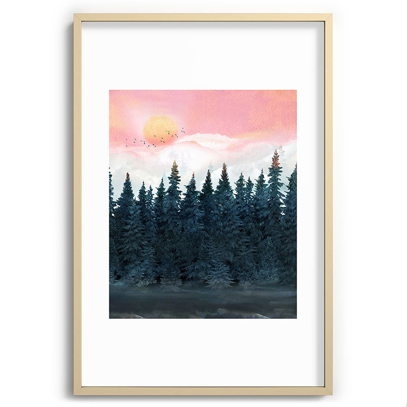 Forest Under the Sunset Framed Art Print Gallery Image 102