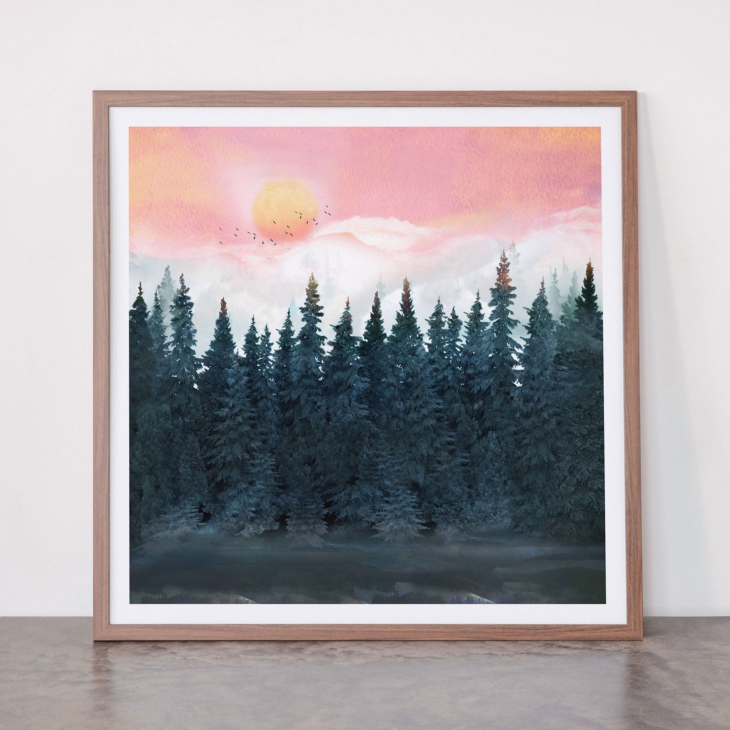 Forest Under the Sunset Framed Art Print Gallery Image 66