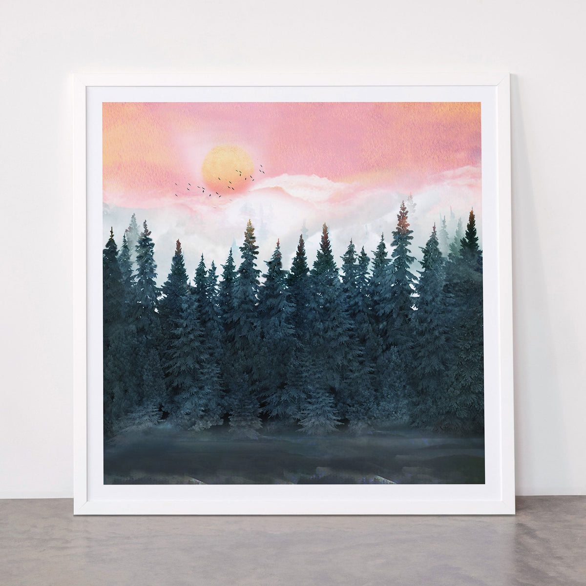 Forest Under the Sunset Framed Art Print Gallery Image 87