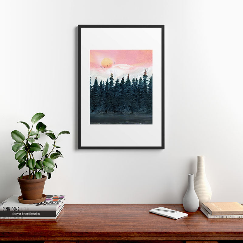 Forest Under the Sunset Framed Art Print Gallery Image 8