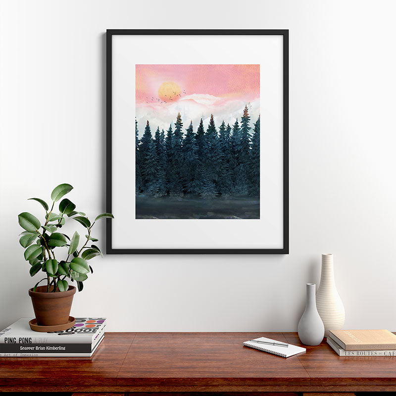 Forest Under the Sunset Framed Art Print Gallery Image 9