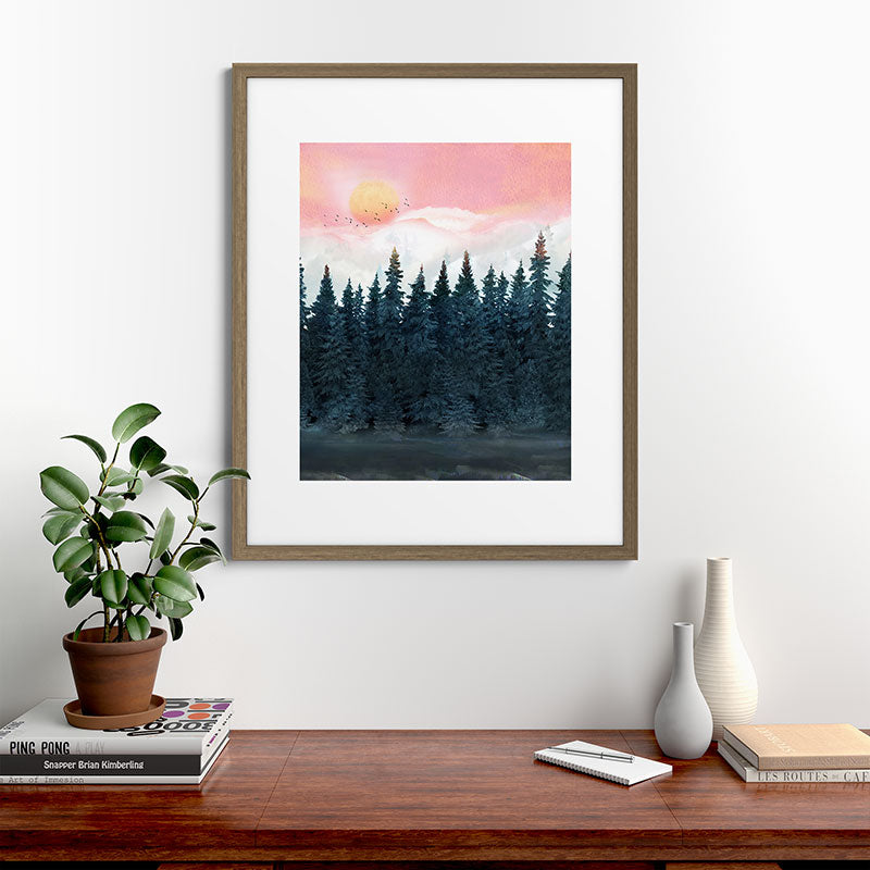 Forest Under the Sunset Framed Art Print Gallery Image 58