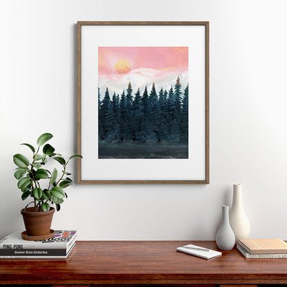 Forest Under the Sunset Framed Art Print Gallery Image 19