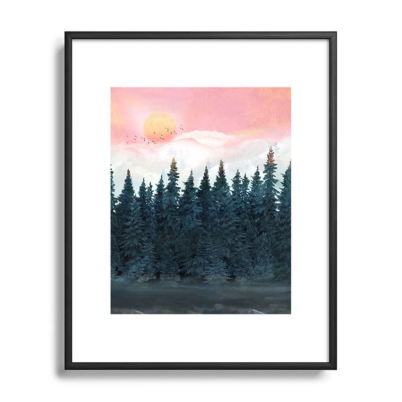 Forest Under the Sunset Framed Art Print Gallery Image 111