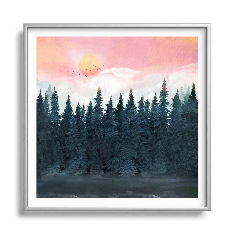 Forest Under the Sunset Framed Art Print Gallery Image 140