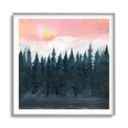 Forest Under the Sunset Framed Art Print Gallery Image 141