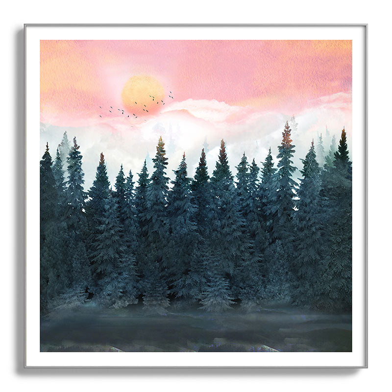 Forest Under the Sunset Framed Art Print Gallery Image 142