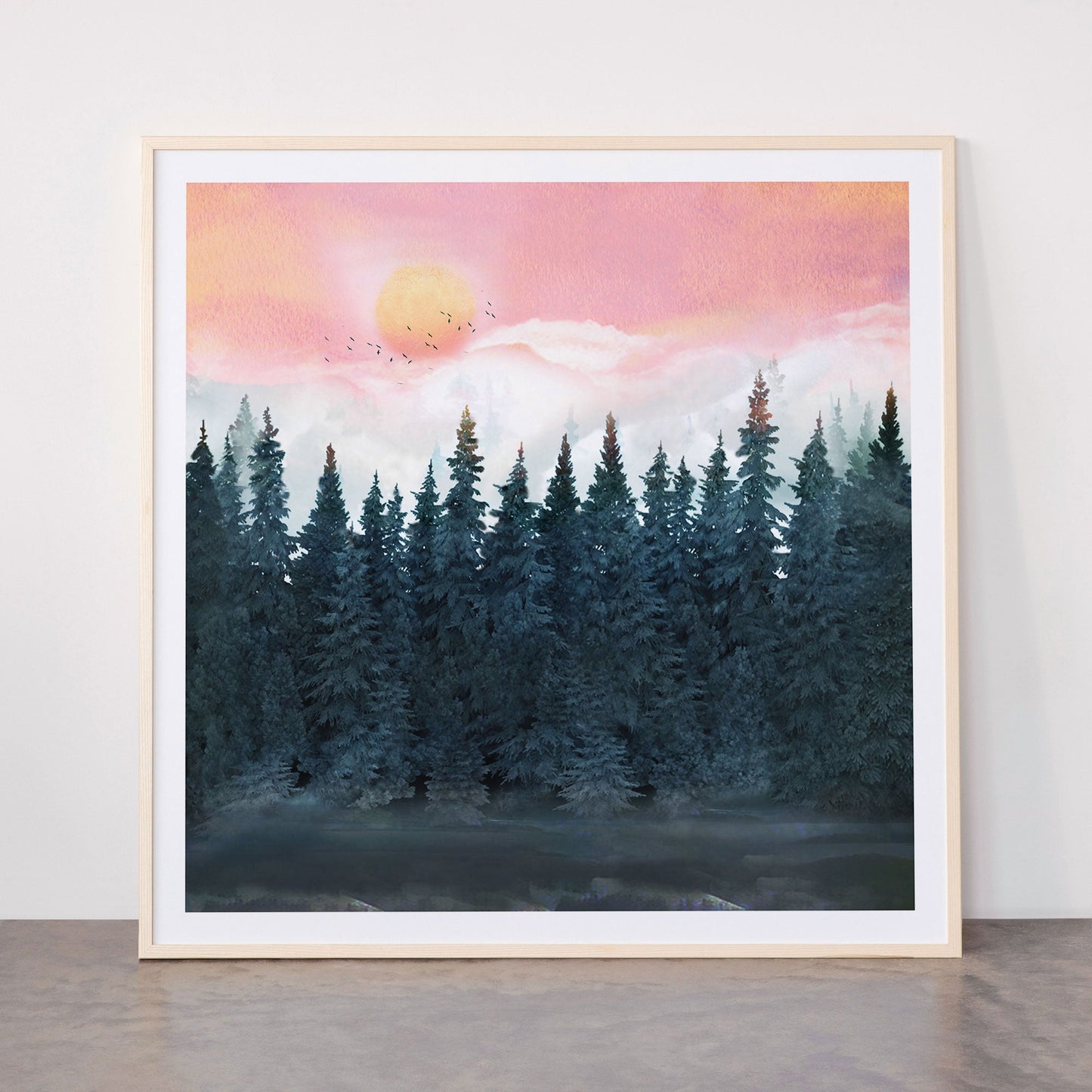 Forest Under the Sunset Framed Art Print Gallery Image 33