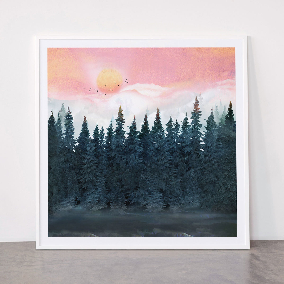 Forest Under the Sunset Framed Art Print Gallery Image 43