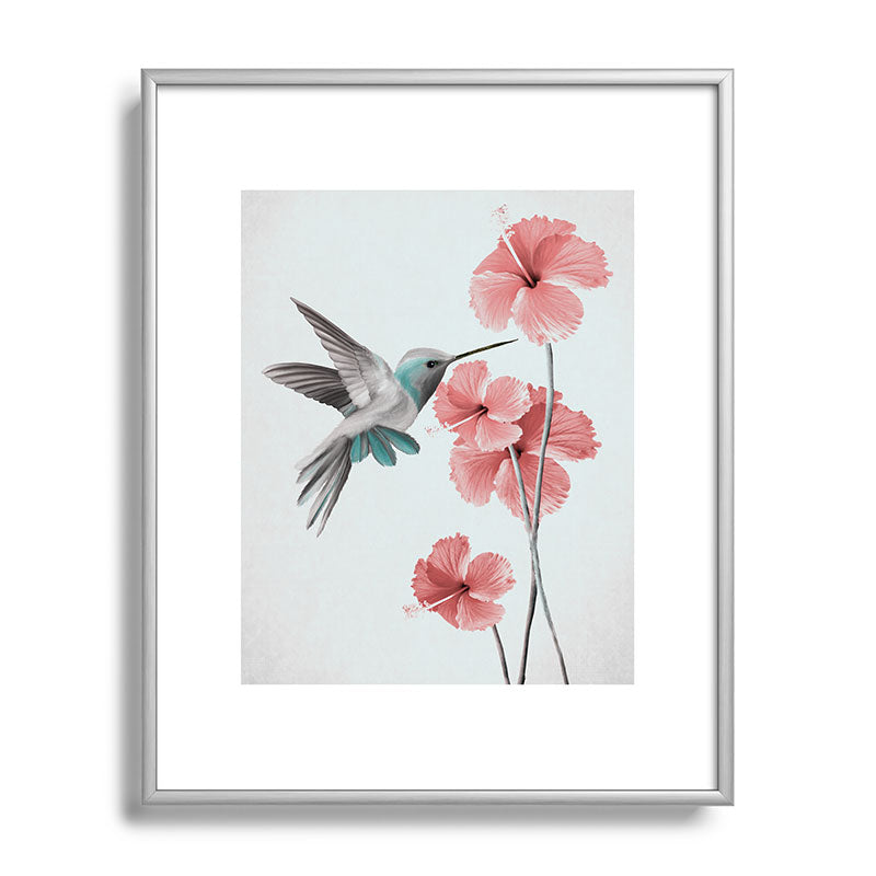Hummingbird with Hibiscus Framed Art Print Gallery Image 96