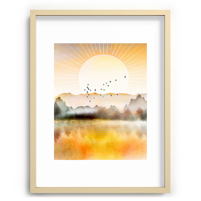 Lake Sunrise Framed Art Print Gallery Image 100
