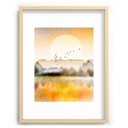 Lake Sunrise Framed Art Print Gallery Image 100