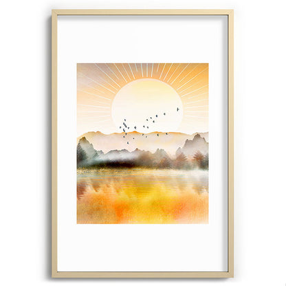 Lake Sunrise Framed Art Print Gallery Image 102