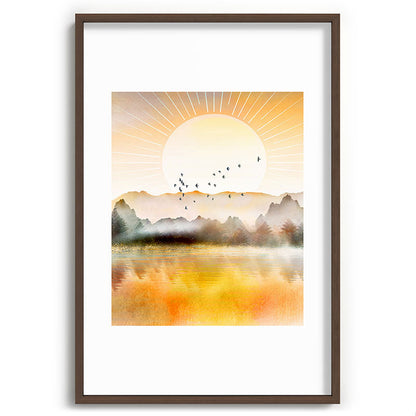 Lake Sunrise Framed Art Print Gallery Image 94