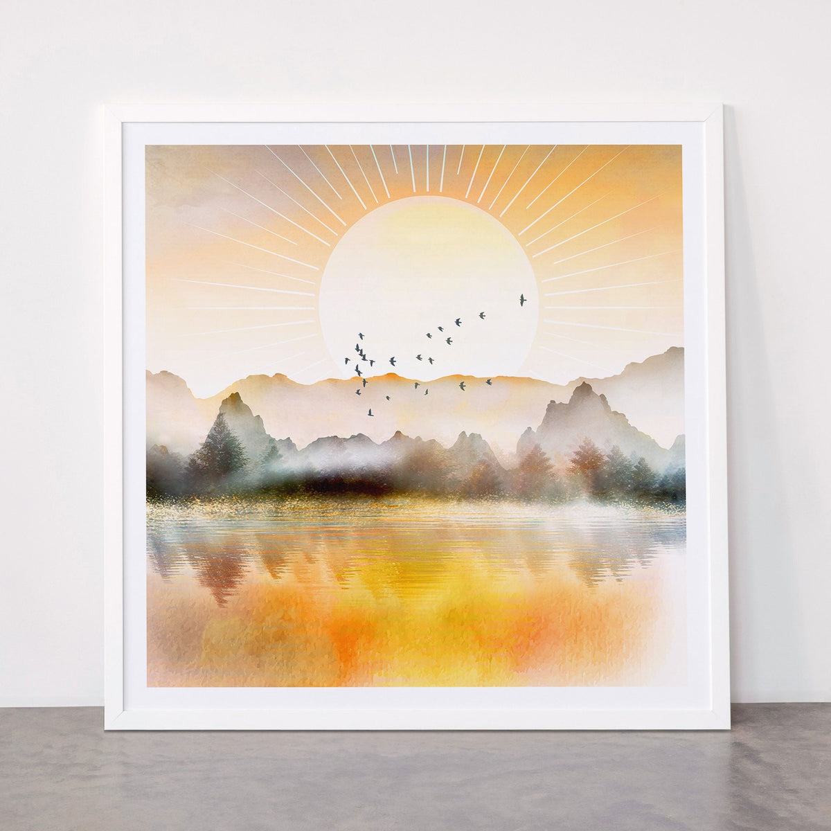 Lake Sunrise Framed Art Print Gallery Image 87