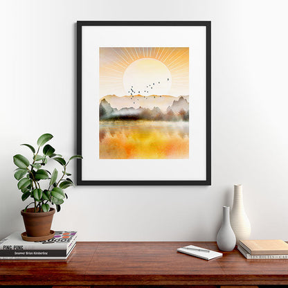 Lake Sunrise Framed Art Print Gallery Image 48