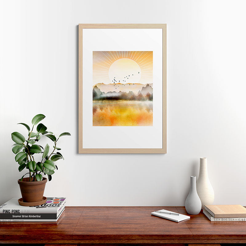 Lake Sunrise Framed Art Print Gallery Image 65