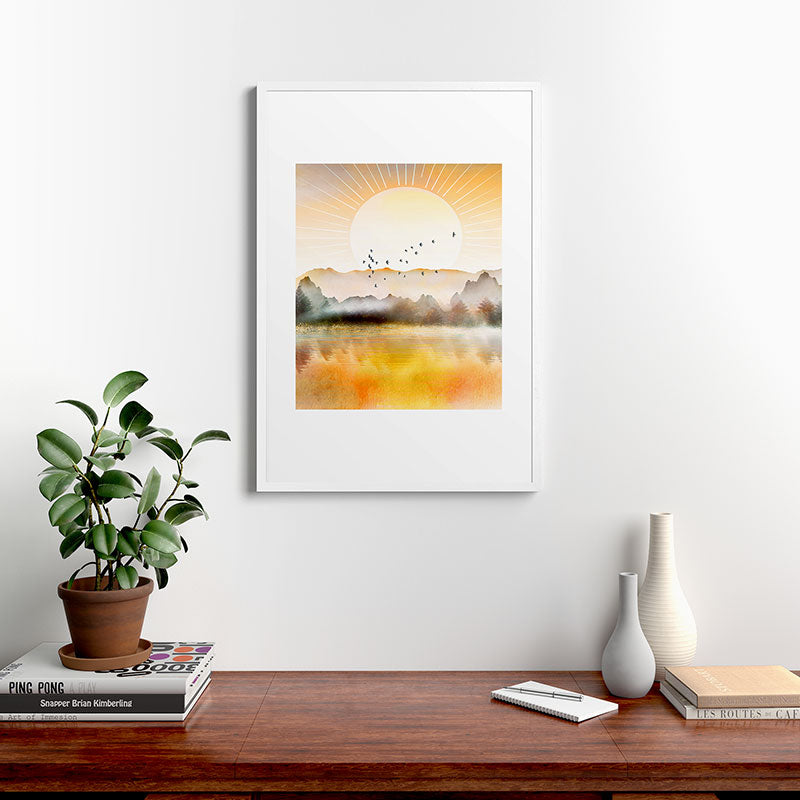 Lake Sunrise Framed Art Print Gallery Image 37